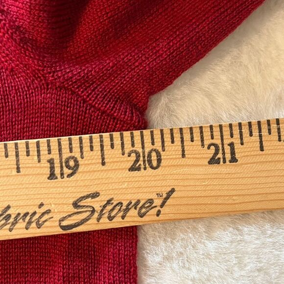 New! Banana Republic Factory 100% Merino Wool Quarter-Zip Sweater in Cognac Red - Picture 10 of 16